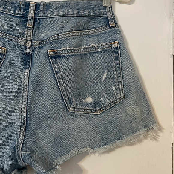 Agolde Denim Shorts Parker Jean Shorts Button Fly Distressed Womens 27 - Picture 7 of 7